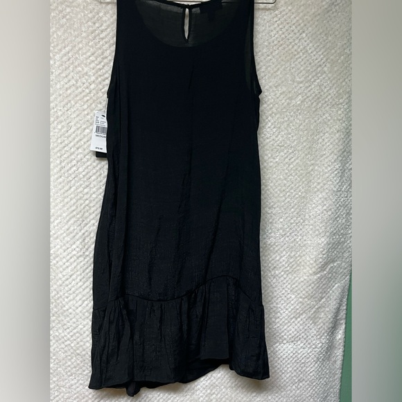 AGB Womens Black Dress Ruffle Hem Sleeveless Knee Length Loose Fit Casual Medium - Picture 6 of 9